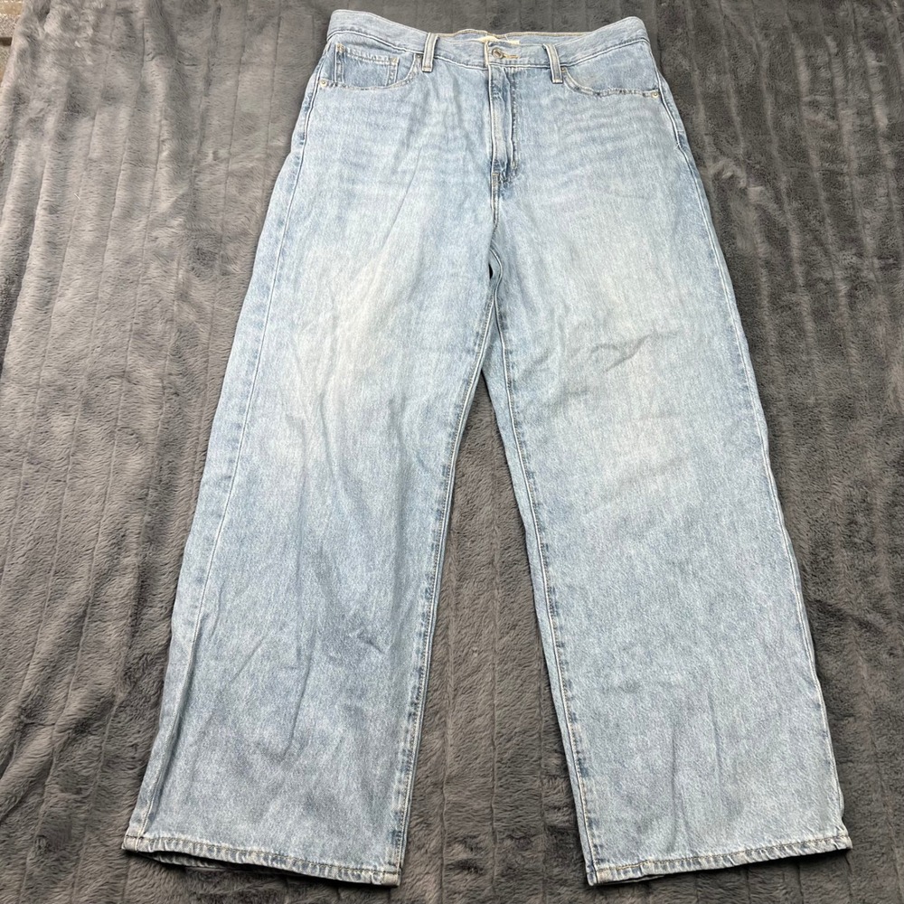 Levis High Waisted Straight Jeans Light Wash Blue Denim W32 L29 A0092-0009
